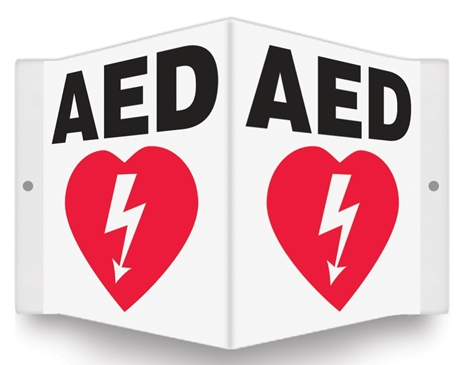 AED Wall Sign - Projection Style 3D 