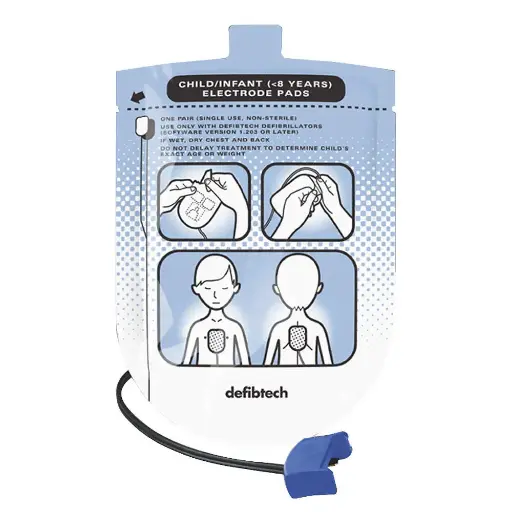 Defibtech Pediatric Pads for Lifeline, single use  2-years